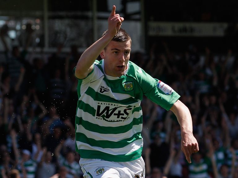 Kevin Dawson: Celebrates his opener for Yeovil