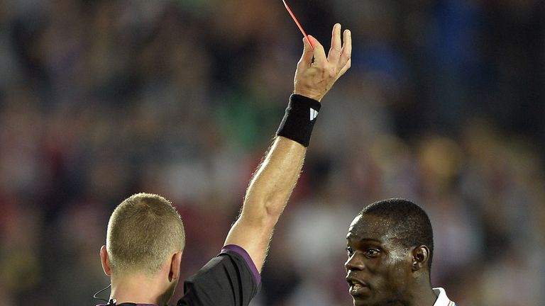 Mario Balotelli: Sent off against Czech Republic on Friday night
