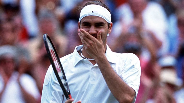 Young Swiss ace Roger Federer was in tears after beating Pete Sampras