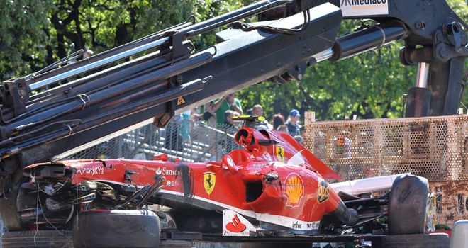 New car: Felipe Massa's Ferrari crashed in Monaco