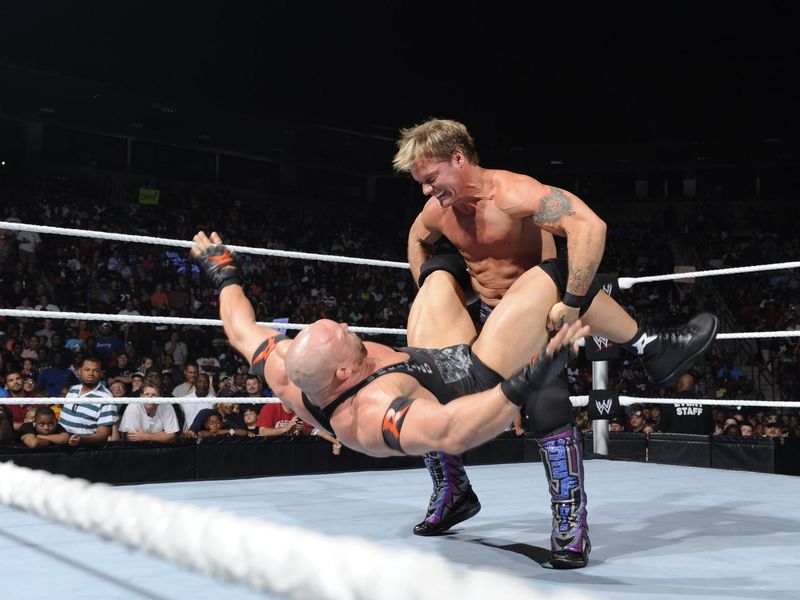 ...Before being tackled by Chris Jericho