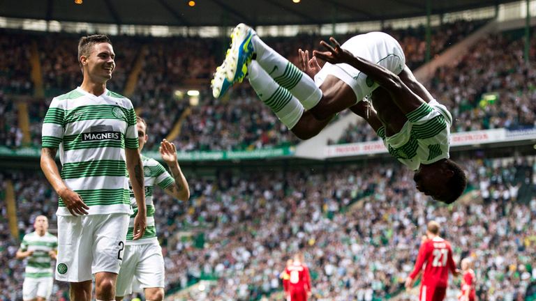 Efe Ambrose: Celtic defender celebrates in style after scoring against Cliftonville