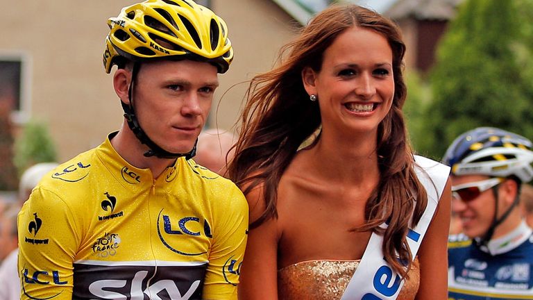 Chris Froome celebrates in Holland on Wednesday