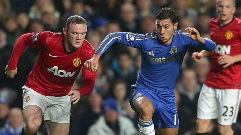Eden Hazard: Tracked by Wayne Rooney during last season's Premier League meeting at Stamford Bridge