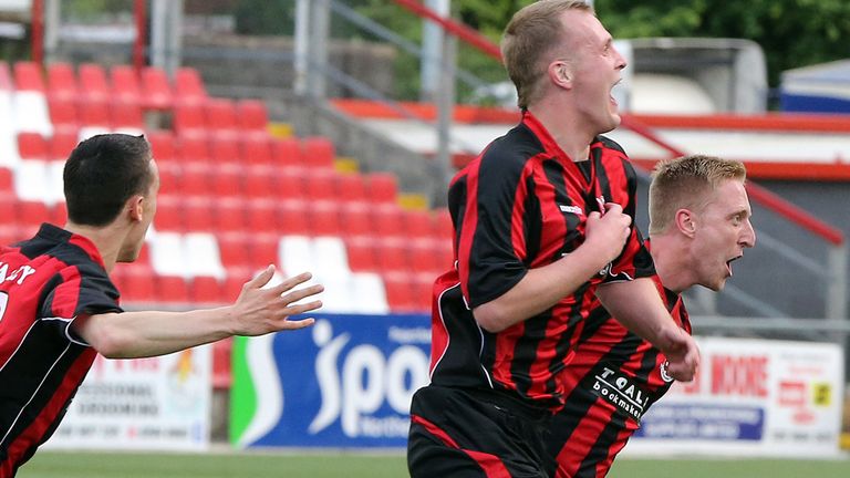Jordan Owens: Celebrates his opener for Crusaders in Denmark