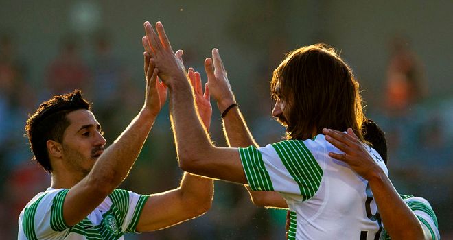 Beram Kayal and Georgios Samaras: The duo celebrate Celtic's second goal
