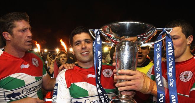 Biarritz, pictured after their 2012 success, will travel to Sale in round one of the Amlin Challenge Cup