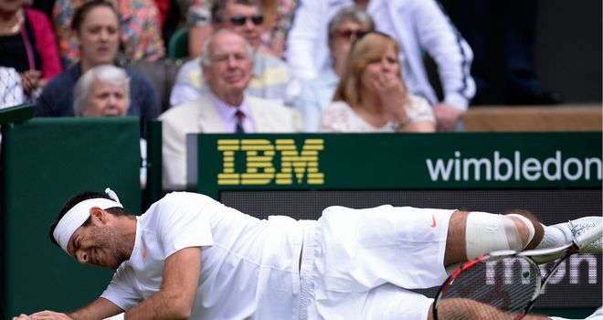 Juan Martin del Potro: Recovered from a nasty fall in the first game of the match