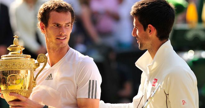 Novak Djokovic and Andy Murray following Sunday's Wimbledon final