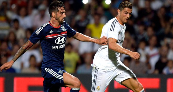 Action from Wednesday's friendly between Real Madrid and Lyon