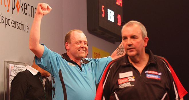 Ronny Huybrechts: Belgian celebrates his win over Phil Taylor