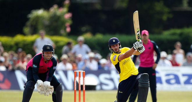 James Vince: Smashed 84 from just 49 balls for Hampshire
