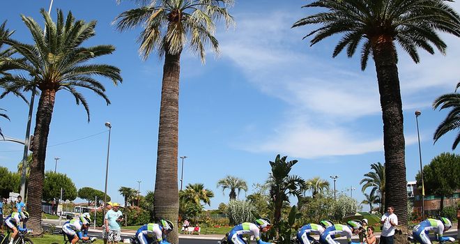 Orica-GreenEDGE edged out Omega Pharma - Quick-Step by just 0.75 seconds