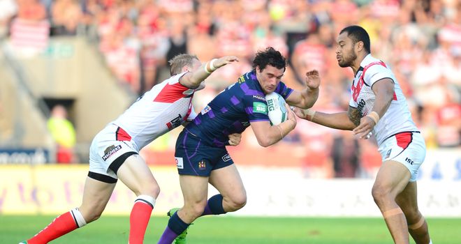 Blocked: St Helens halted high-flying Wigan on Monday night
