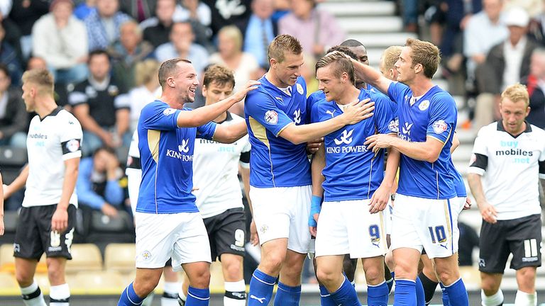 Leicester: Celebrate their first-half winner