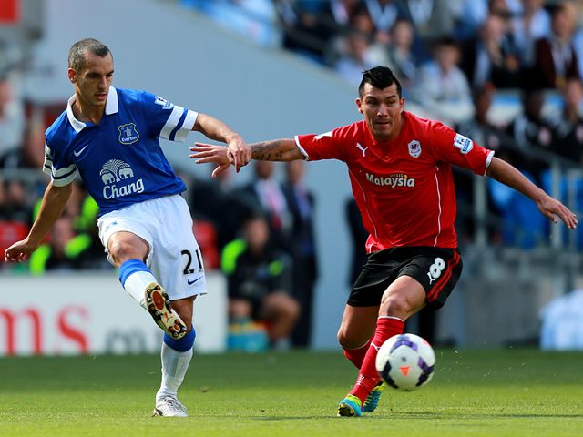 Leon Osman in action for Everton.