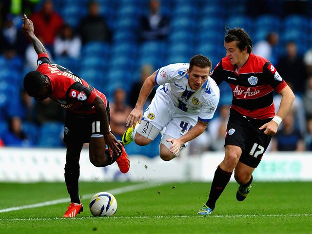 Ross McCormack takes a tumble.