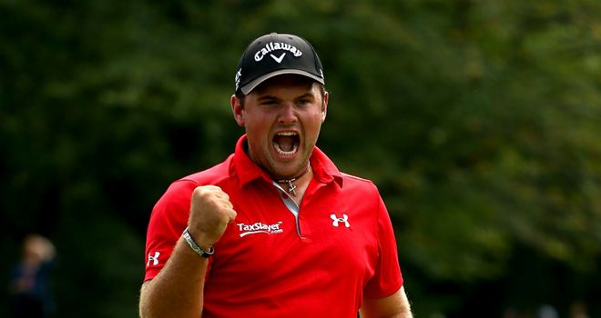 Patrick Reed: American celebrates sinking the winning putt at the Wyndham Championship