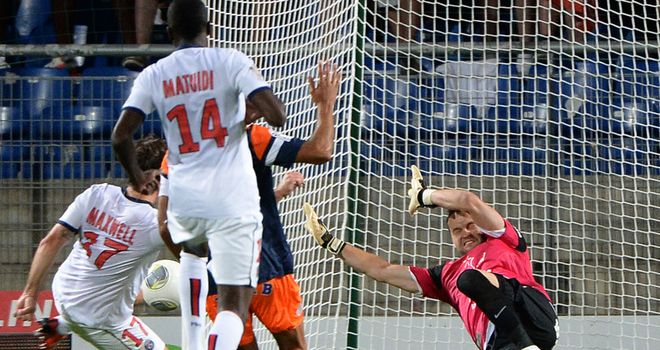 Maxwell: Drives home PSG's equaliser against Montpellier