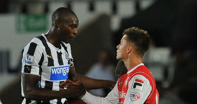 Shola Ameobi helped Newcastle edge past Morecambe