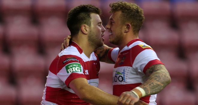 Josh Charnley (right): Terry feels one of his scores should have been chalked off