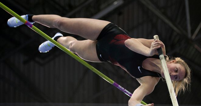 Holly Bleasdale: Joined Jiřina Svobodová of the Czech Republic in setting a world leading vault of 4.71m in Dresden