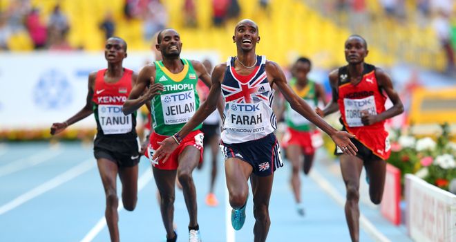Mo Farah wins gold in the Men's 10K at the Luzhniki Stadium in Moscow
