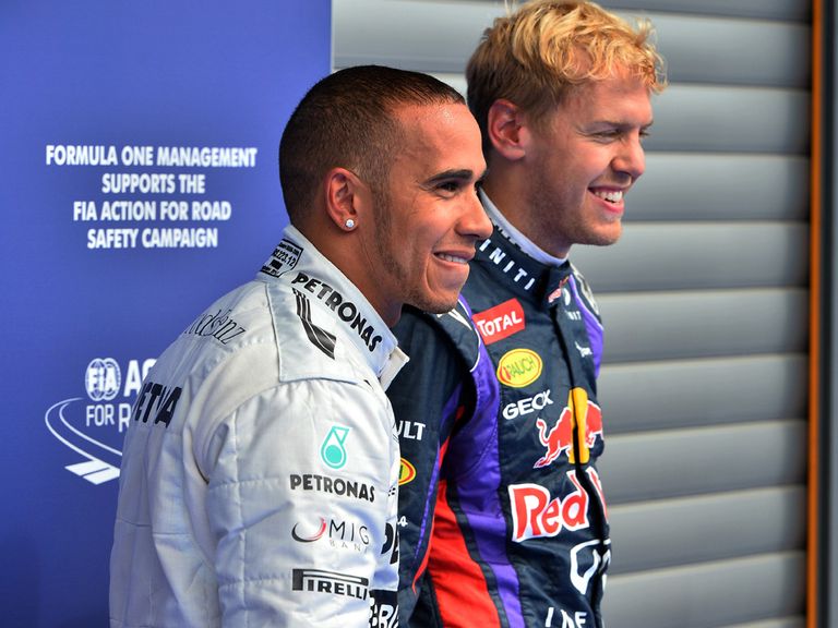 Lewis Hamilton (l): Support for Vettel