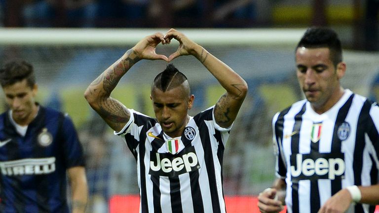 Arturo Vidal celebrates his goal for Juventus