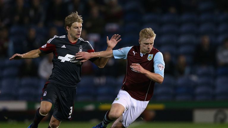 Ben Mee: Tussles for the ball with Dan Harding