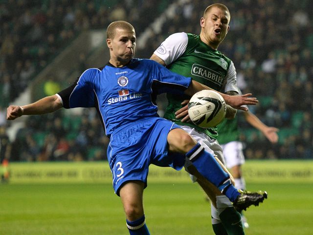 James Collins clashes with Lloyd Kinnaird.