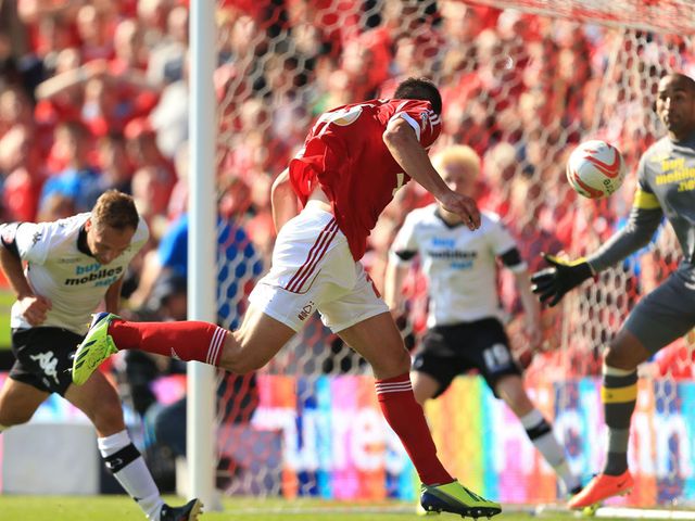 Jack Hobbs scores the only goal for Forest