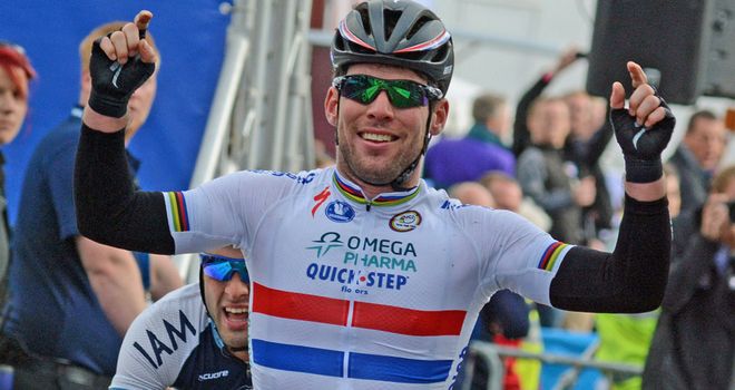 Mark Cavendish sprinted to his first win of this year's Tour of Britain