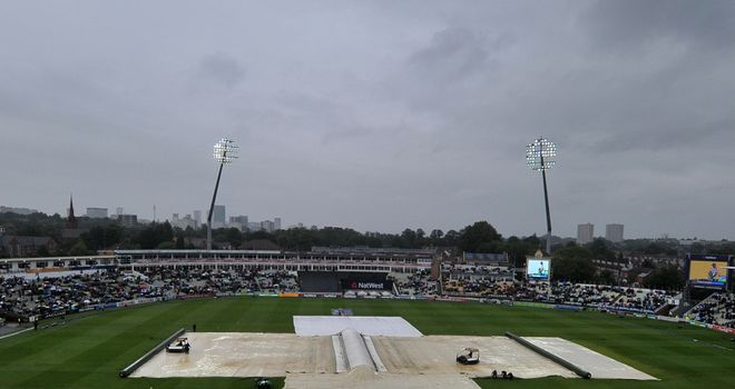 Edgbaston: Spent much of the day under covers due to the bad weather