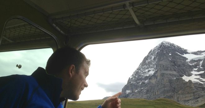 Richie spots the North face of the Eiger