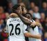 Nathan Dyer (r): Delight after netting Swansea's second