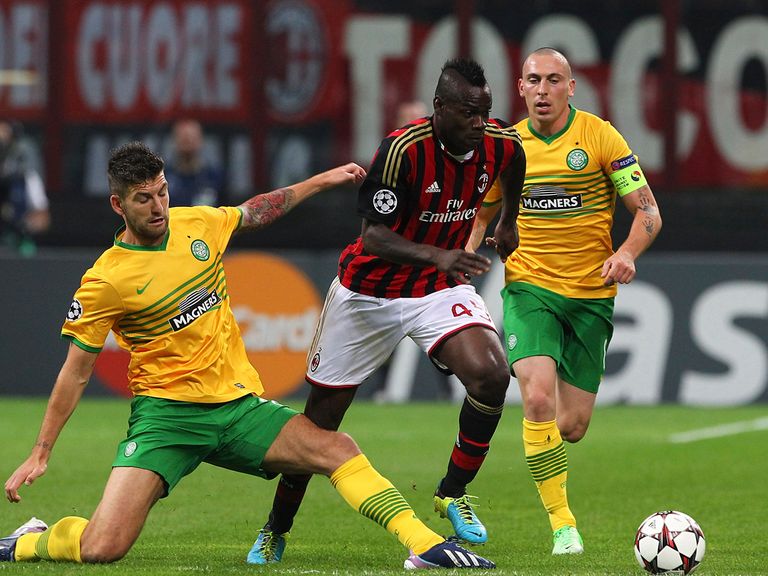 Charlie Mulgrew tackles Mario Balotelli.