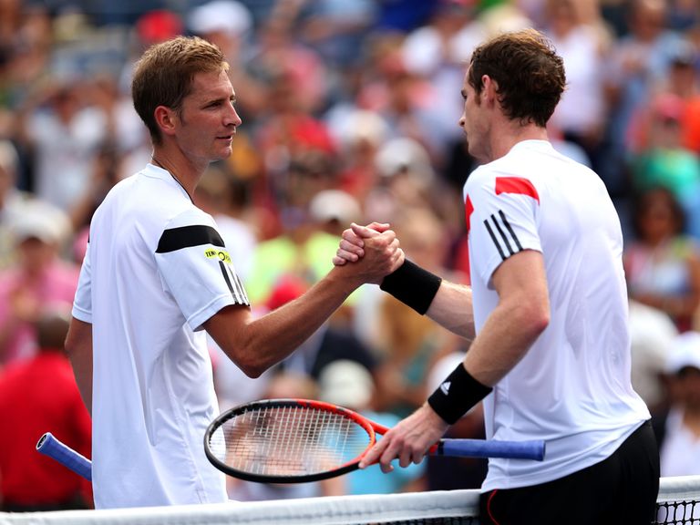 Andy Murray (right): Won in straight sets