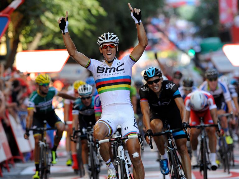 Philippe Gilbert took his first win in the rainbow jersey