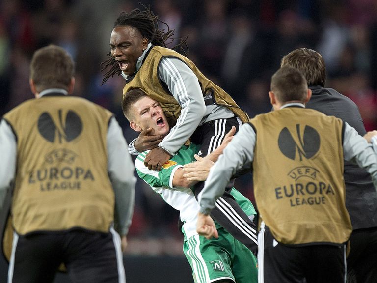 Roman Bezjak celebrates Ludogorets' shock win