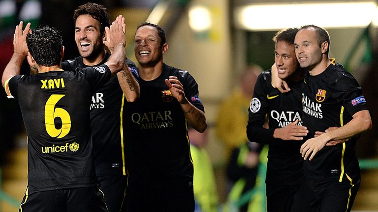Cesc Fabregas: Celebrates Barcelona's winner