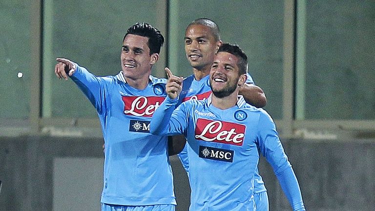 Napoli celebrate against Fiorentina