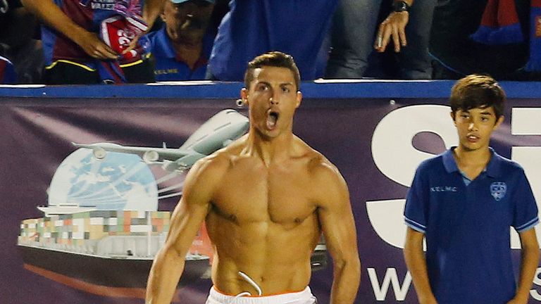 Cristiano Ronaldo celebrates his last-gasp winning goal