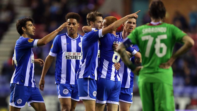 Nick Powell: Celebrates his equaliser
