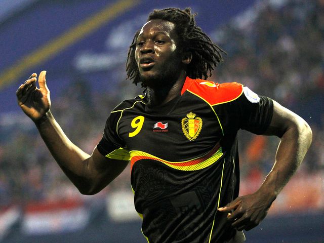 Romelu Lukaku: Celebrates his opening goal.