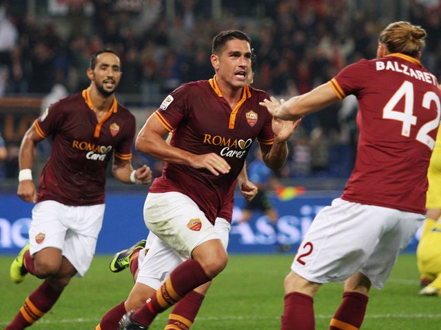 Marco Borriello celebrates the only goal of the match.