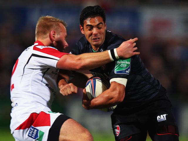 Dan Bowden is tackled by Luke Marshall