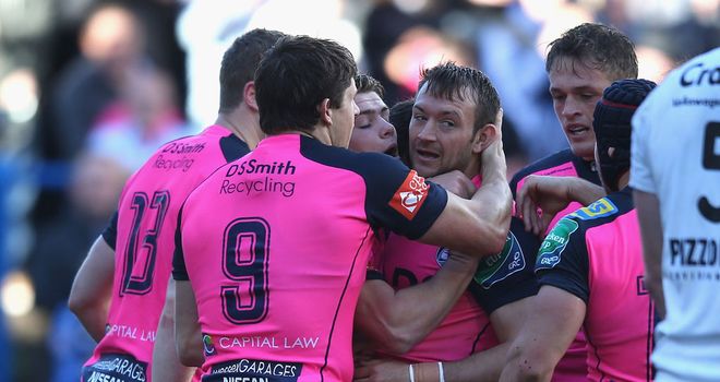Gareth Davies: Congratulated after scoring the game-winning try in the closing stages