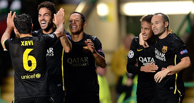 Cesc Fabregas: Celebrates Barcelona's winner