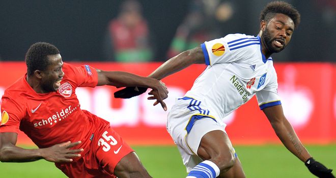 Sekou Sanogo and Lukman Haruna: Tussle for ball in Kiev